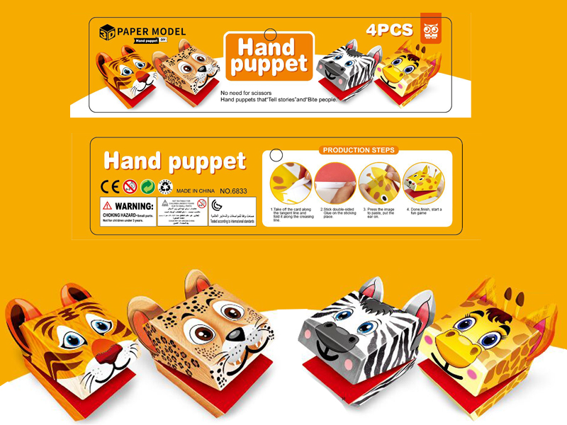 DIY 3D Paper Model Hand Puppet Set