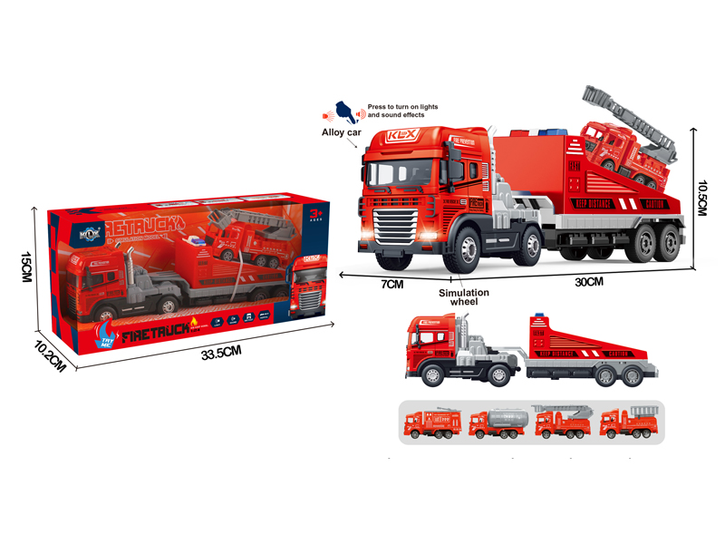 Friction Alloy Rescue Trailer+Fire Truck