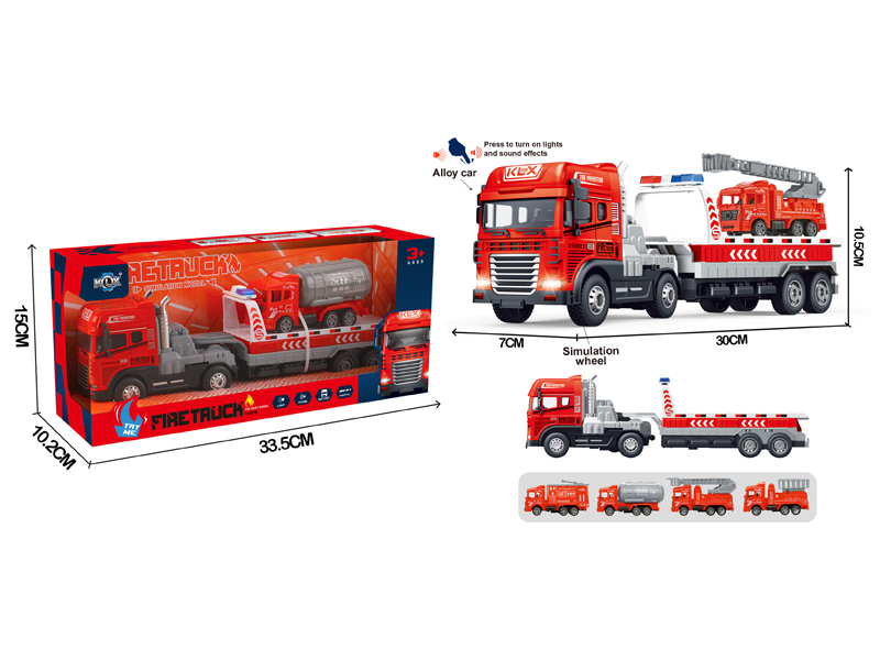 Friction Alloy Rescue Trailer+Fire Truck