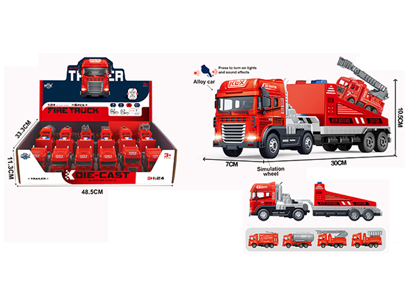 Friction Alloy Rescue Trailer+Fire Truck
