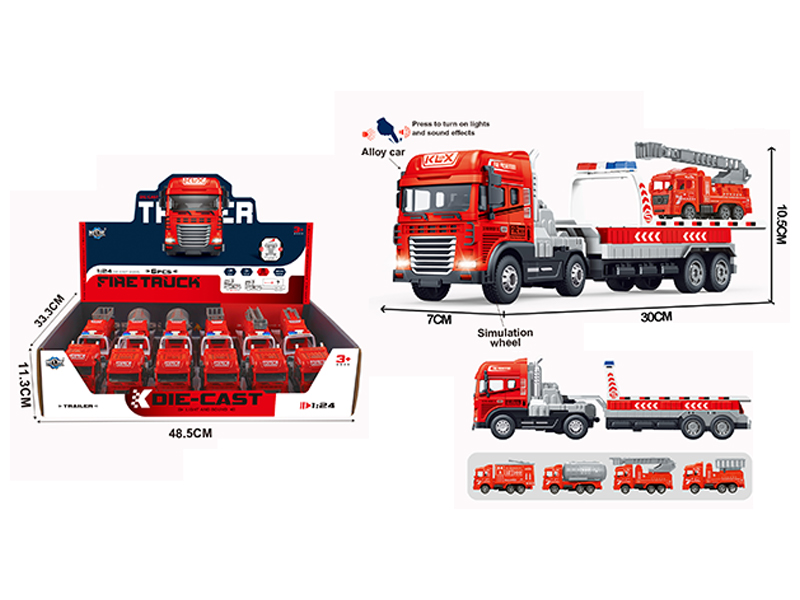 Friction Alloy Rescue Trailer+Fire Truck