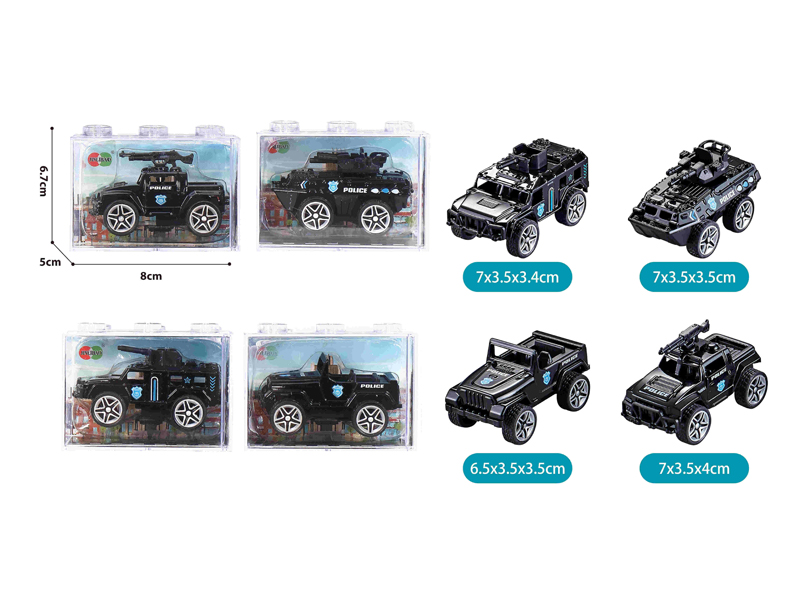 Alloy Pull Back Special Police Vehicle