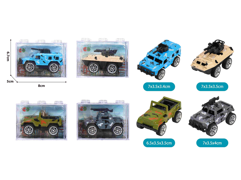Alloy Pull Back Military Vehicles