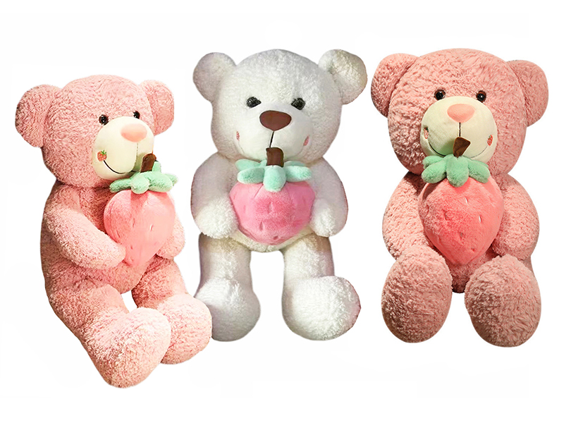 80CM Holding Strawberry Teddy Bear Plush Doll