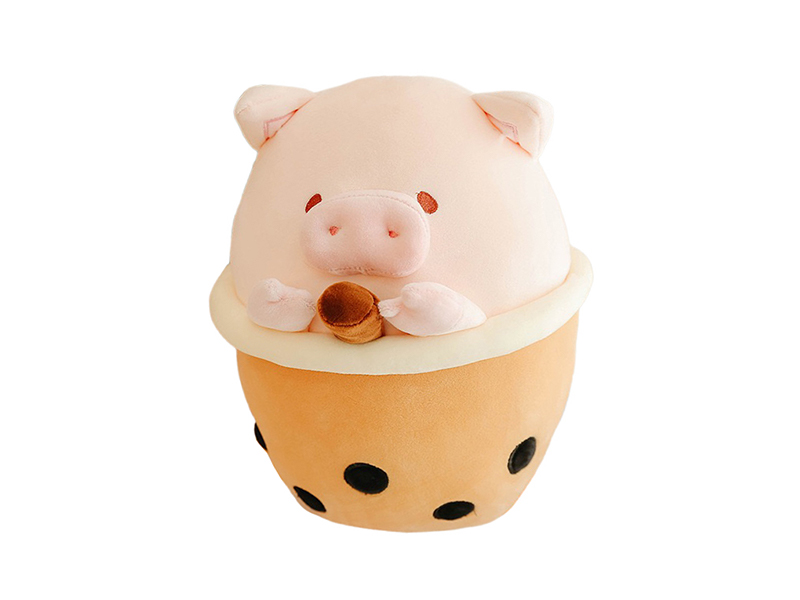 30CM Pig Milk Tea Cup Plush Pillow