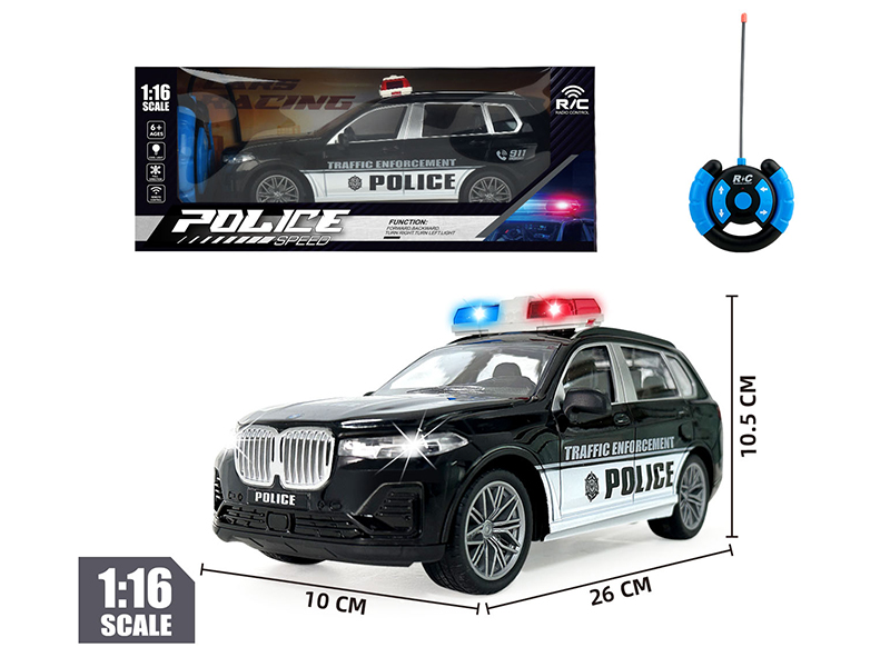 1:16 27MHz 4-Channel Remote Control BMW X7 Police Car With Lights And Sound(Not Included Batteries)