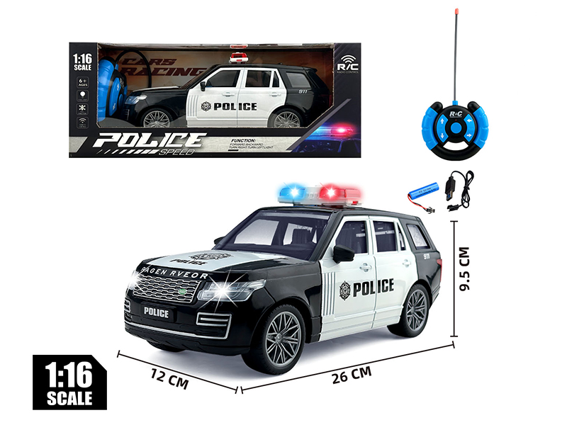 1:16 27MHz 4-Channel Remote Control Range Rover Police Car With Lights And Sound(Included Batteries)