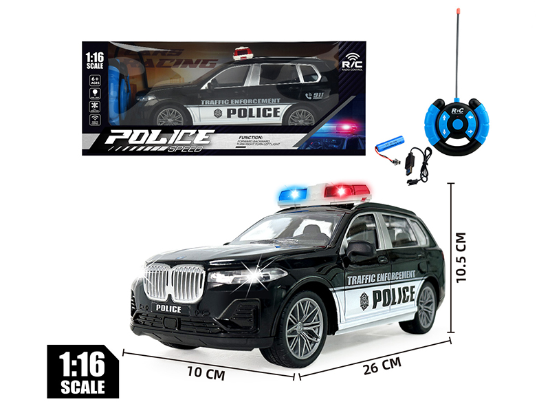 1:16 27MHz 4-Channel Remote Control BMW X7 Police Car With Lights And Sound(Included Batteries)
