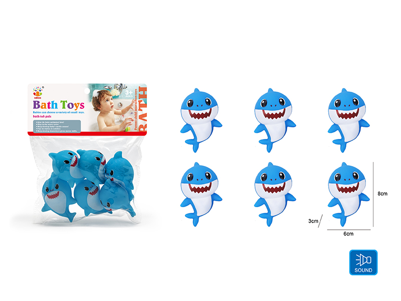 Cute Shark Kids Bath Toy Set
