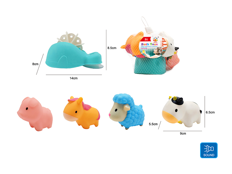 Cute Animals Kids Bath Toy Set