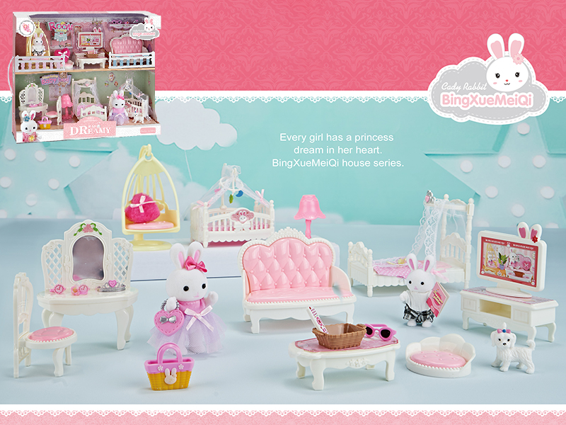 Cady Rabbit Bedroom And Living Room Scene Toys