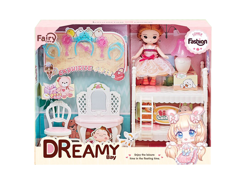Doll Bunk Bed Scene Toys Set