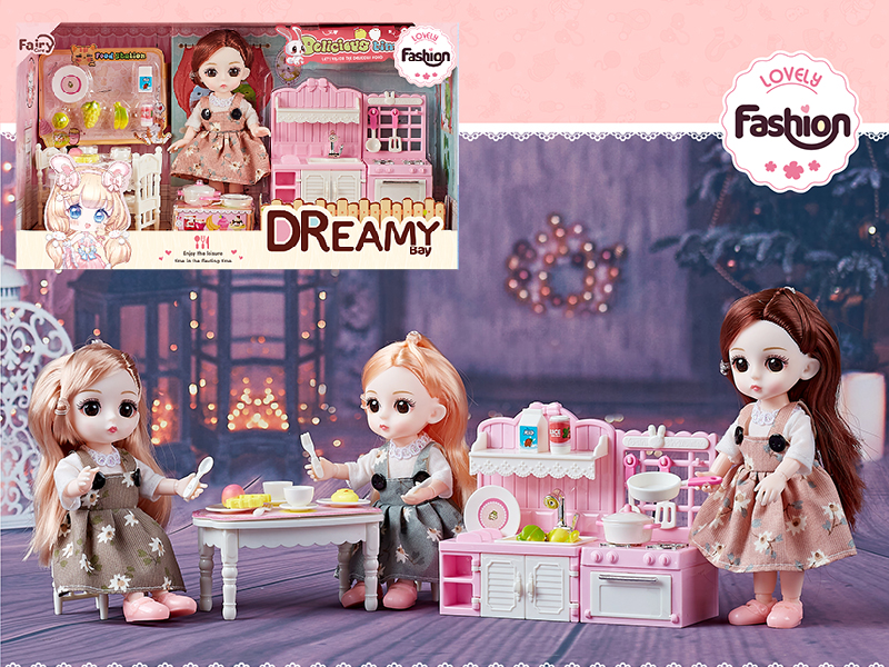 Doll Kitchen Scene Toys Set