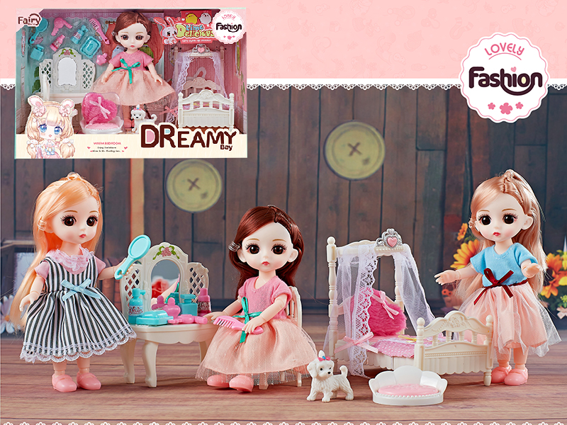 Doll Warm Bedroom Scene Toys Set