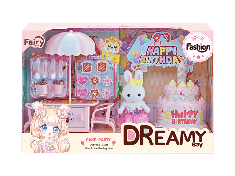 Cady Rabbit Birthday Scene Toys Set