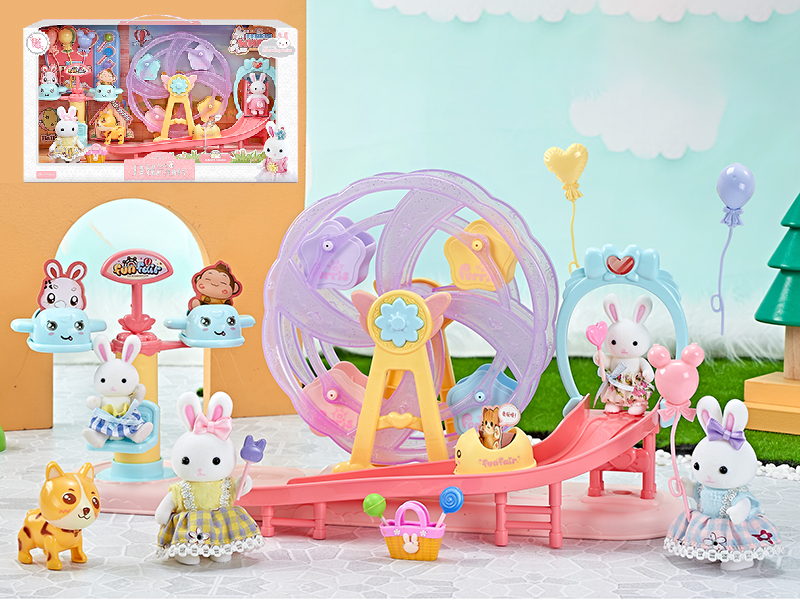 Cute Rabbit Ferris Wheel Scene Toys Set
