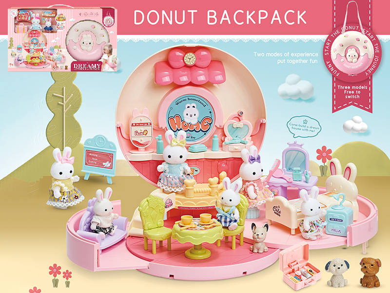 Cute Rabbit Home Donut Backpack