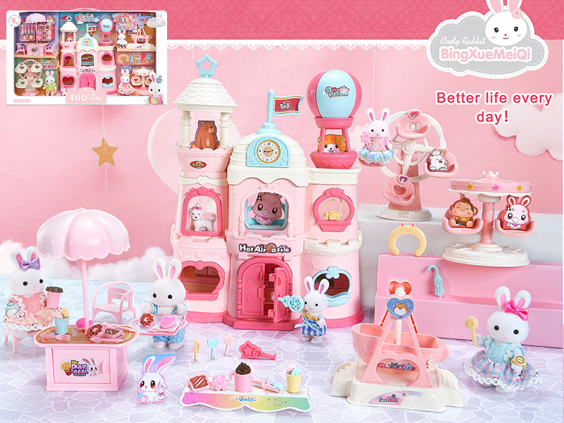 Cute Rabbit Double Layer Cartoon Villa Set