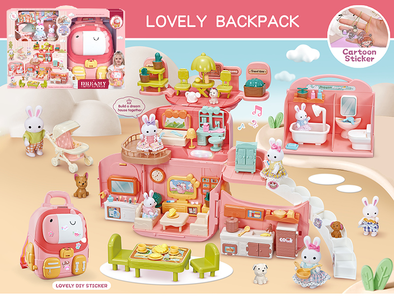 Cute Rabbit Princess House Lovely Backpack