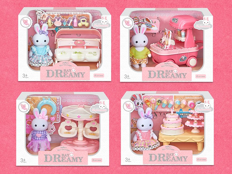 Cady Rabbit Scene Toys Set