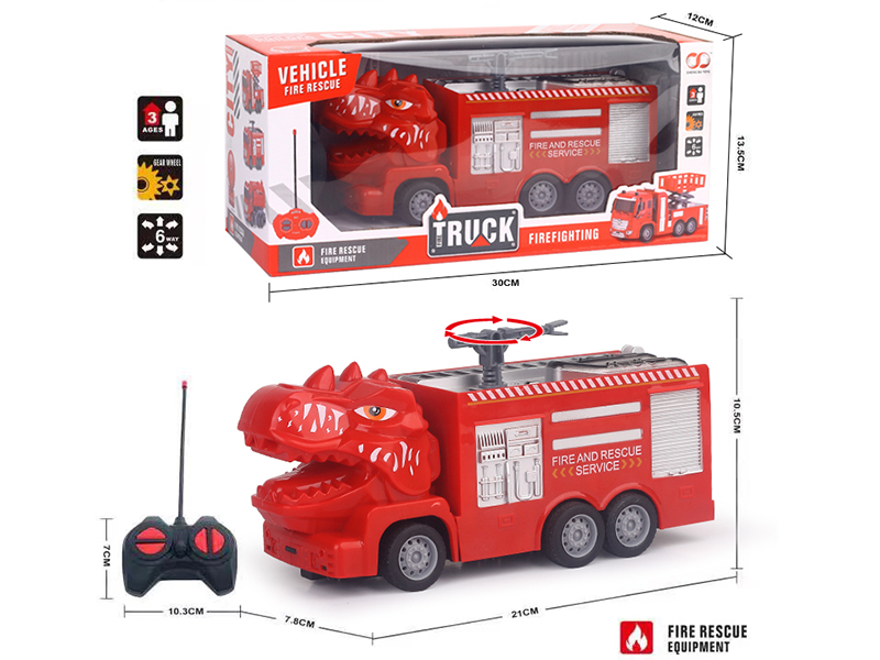 27Mhz 4-Channel Remote Control Fire Rescue Truck(Included Batteries)