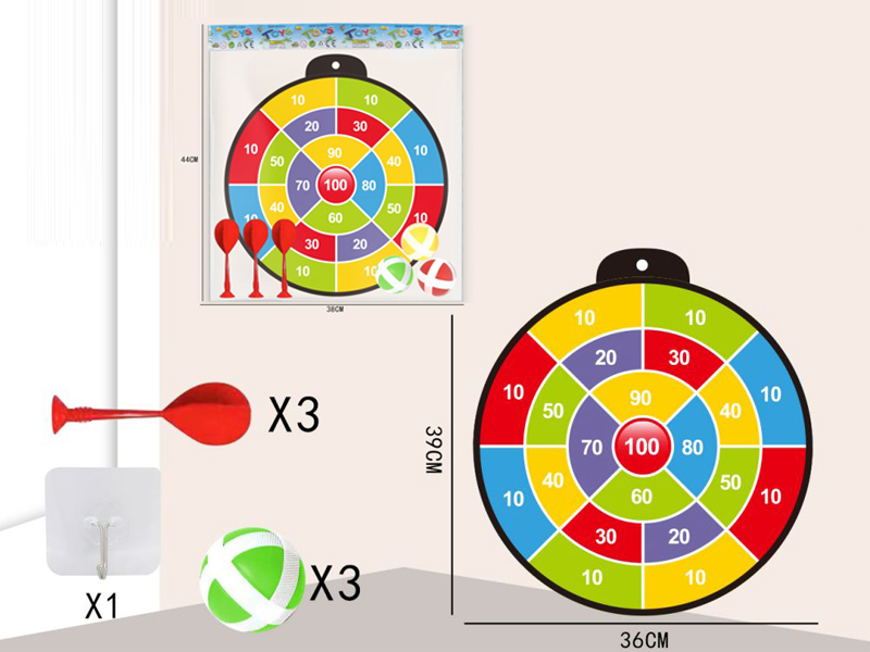 36CM Sticky Ball Target+3 Ball+3 Dart