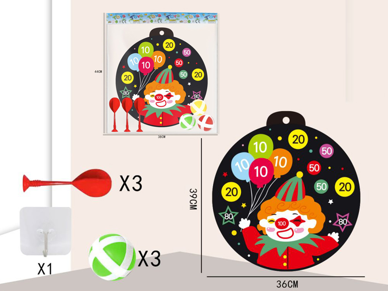 36CM Sticky Ball Target+3 Ball+3 Dart