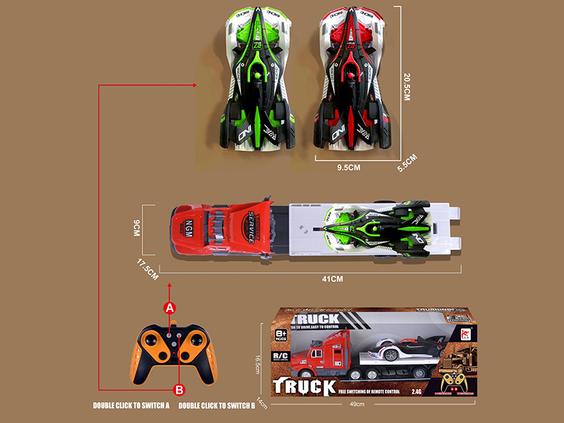 2.4G Remote Control Trailer, Equation Car Dual-Mode 2-In-1
