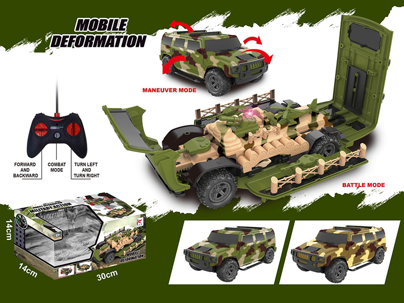 Remote Control Hummer Car With Lights, One Key Transformation