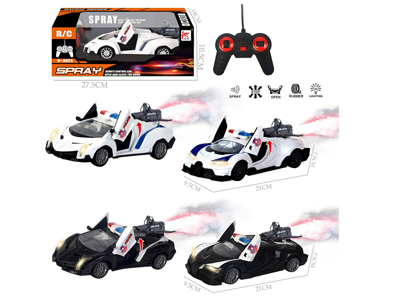 1:24 27Mhz 5-Channel Remote Control One Key Open Door Spray Simulated Police Car(Lamborghini Veneno/Bugatti)