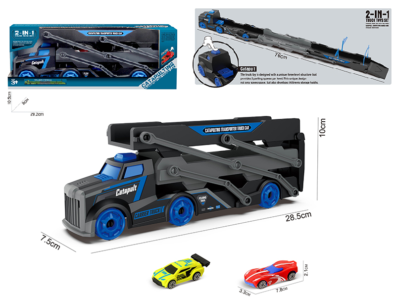 Slide Ejection Fold Track Transport Car + 2 Slide Cars