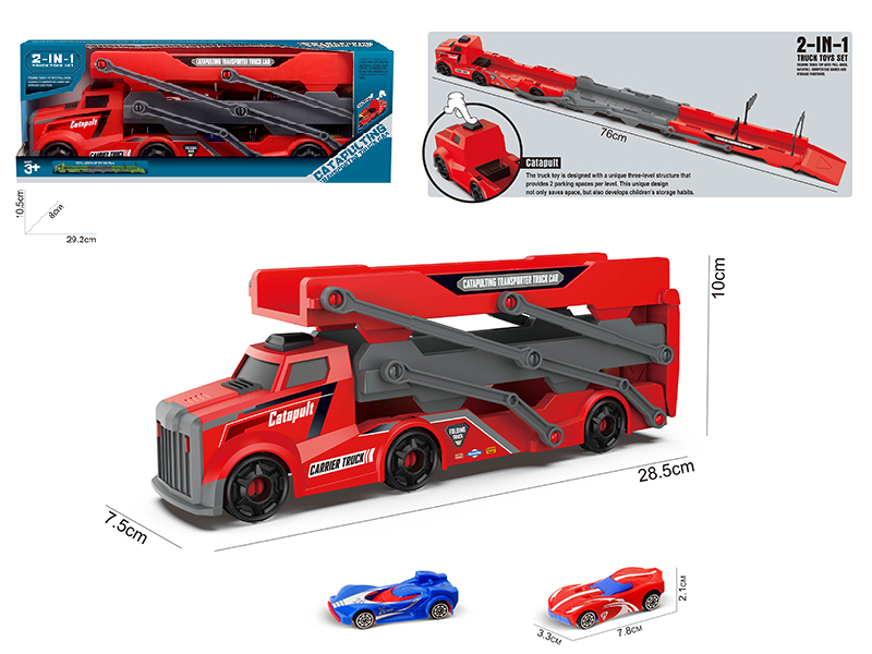 Slide Ejection Fold Track Transport Car + 2 Slide Cars