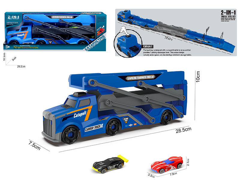 Slide Ejection Fold Track Transport Car + 2 Slide Cars