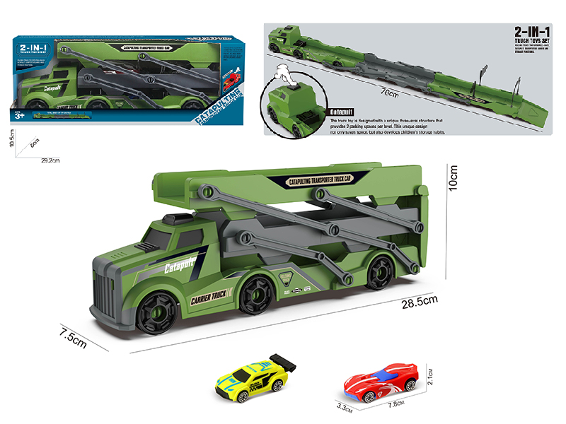 Slide Ejection Fold Track Transport Car + 2 Slide Cars