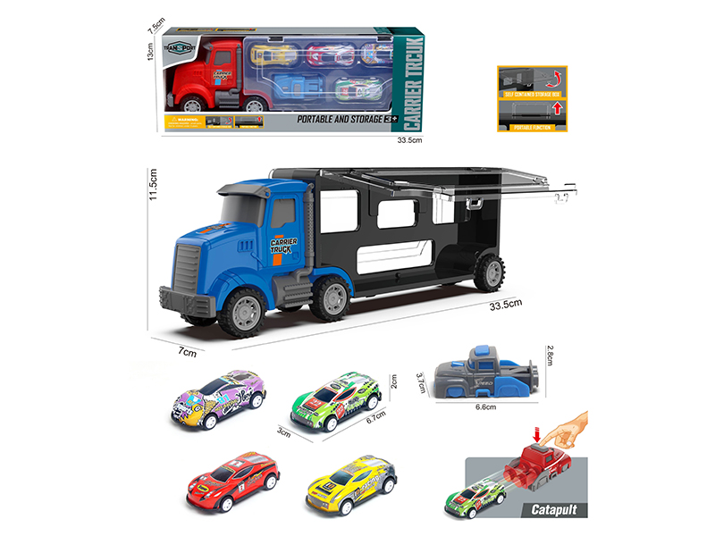 Slide Storage Arrier Truck + 4 Slide Iron Cars + Launcher