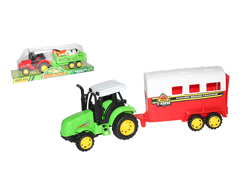 Friction Farm Tractor With Horse Box