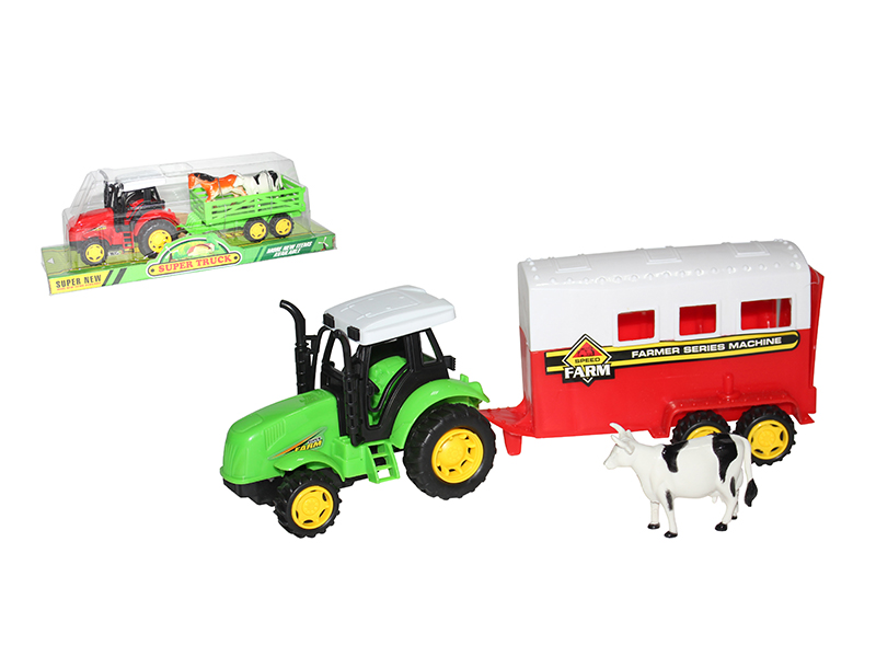 Friction Farm Tractor With Horse Box