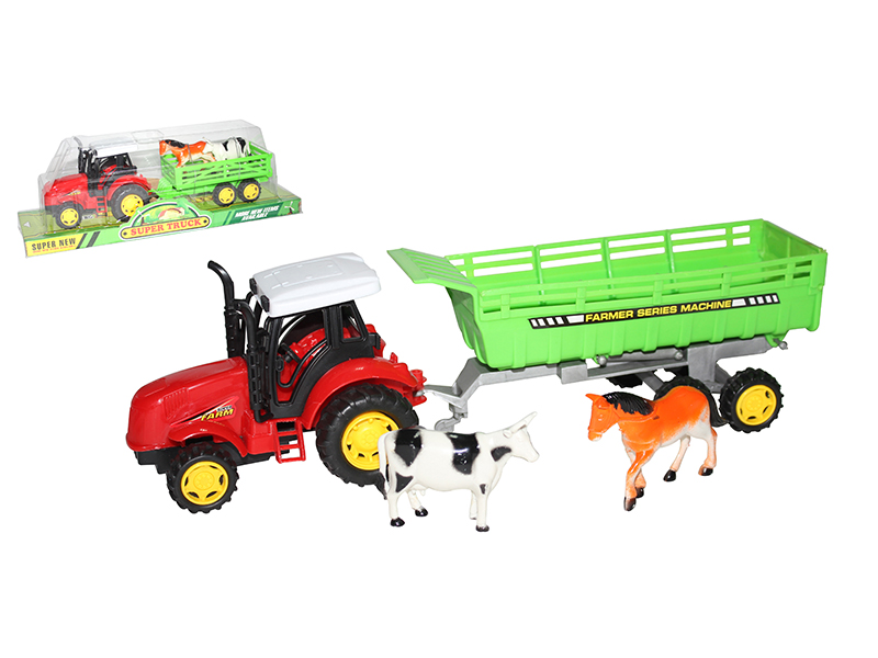 Friction Farm Tractor With Dump Truck