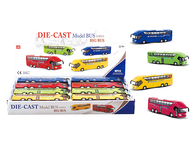 8PCS Alloy Tourism Bus