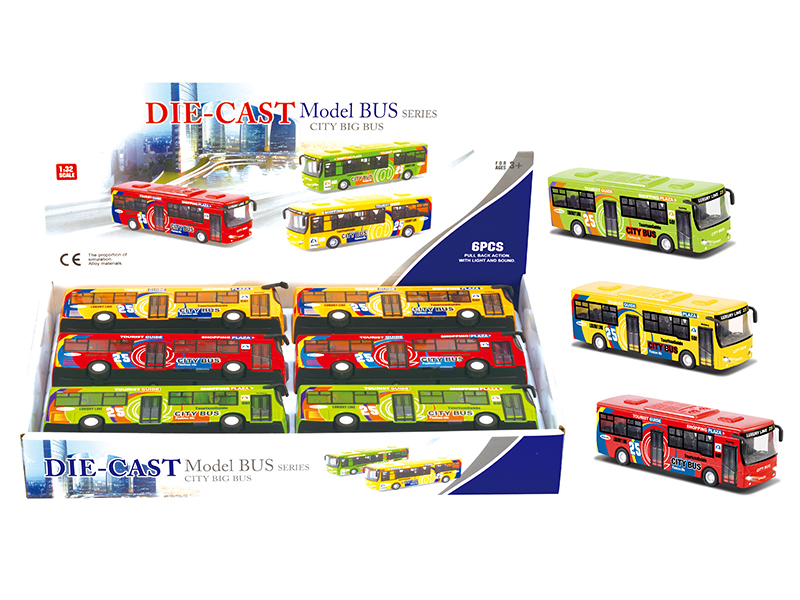 6PCS Alloy City Bus