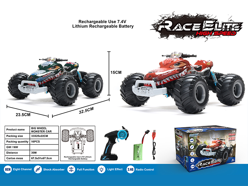 1:14 2.4G 5CH R/C Big Wheel Monster Car