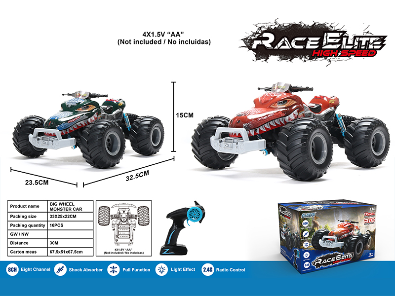1:14 2.4G 5CH R/C Big Wheel Monster Car