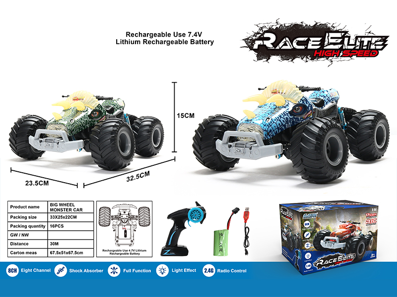 1:14 2.4G 5CH R/C Big Wheel Monster Car
