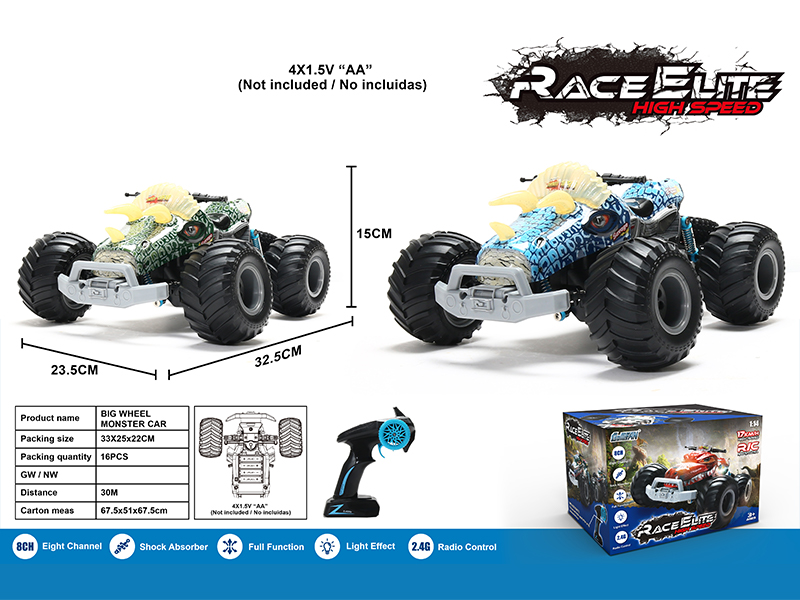 1:14 2.4G 5CH R/C Big Wheel Monster Car