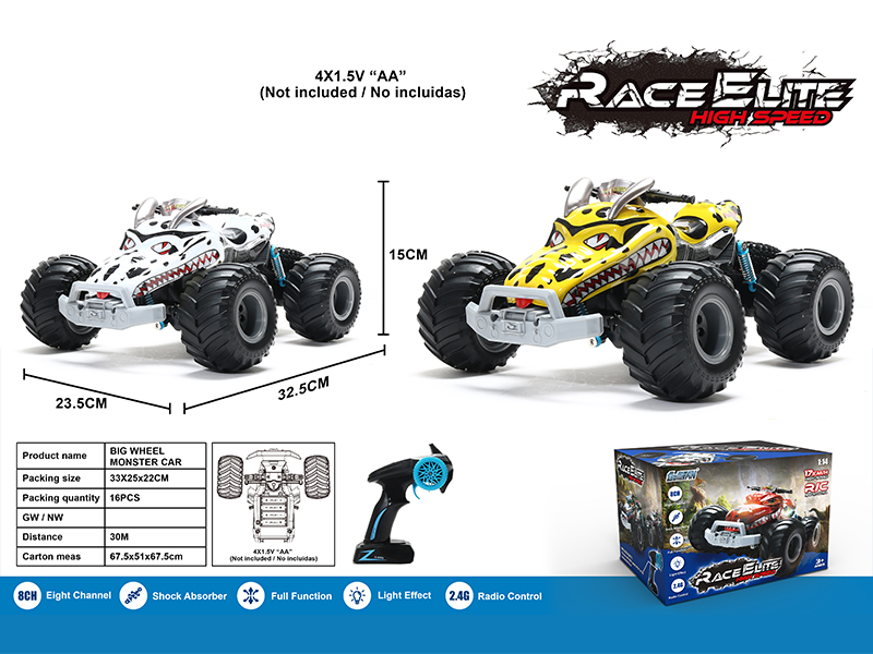 1:14 2.4G 5CH R/C Big Wheel Monster Car