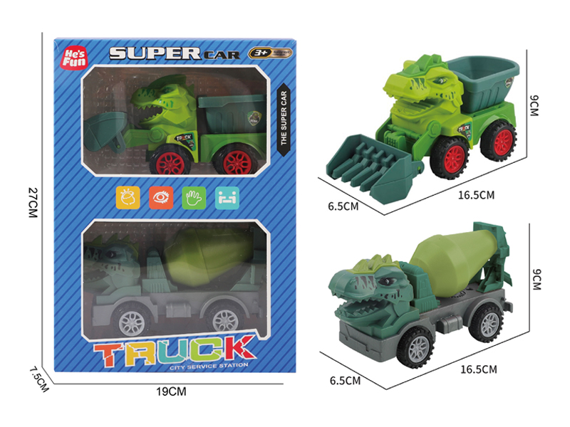 Slide Dinosaur Mixing Truck-Slide Bulldozer