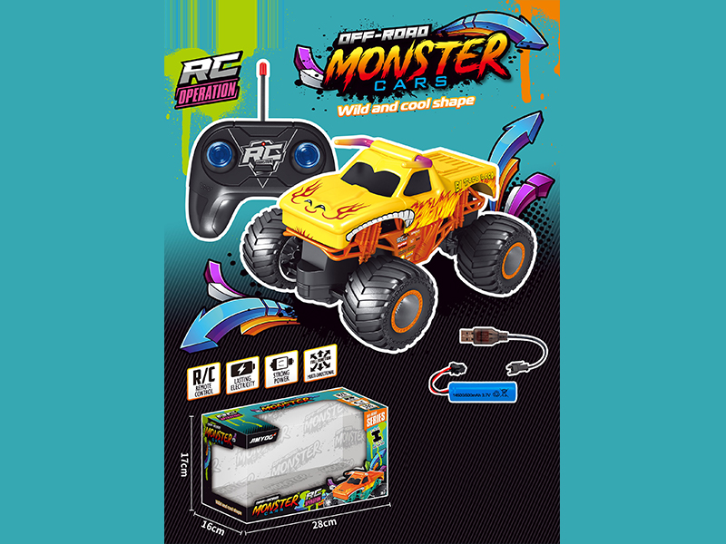 1:20 R/C Yellow Bull Bigfoot Monster Car