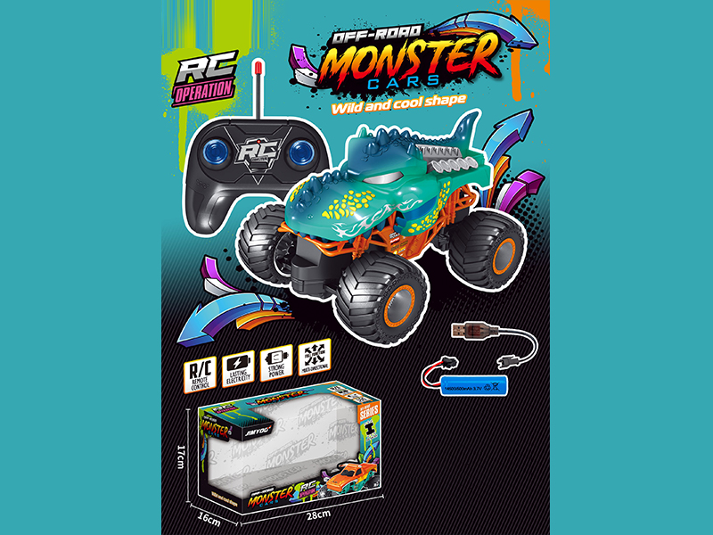 1:20 R/C Green Crocodile Bigfoot Monster Car