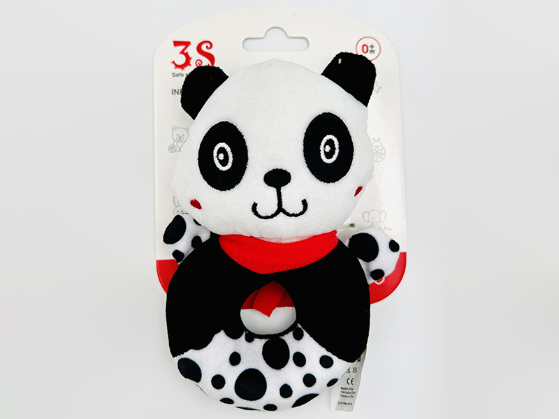 Hand Rattle Black And White Baby Plush Toy