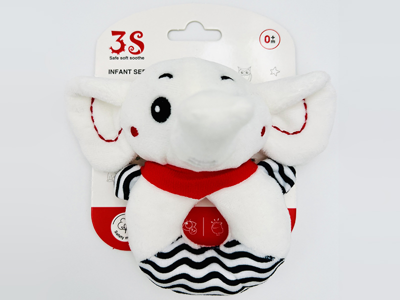 Hand Rattle Black And White Baby Plush Toy